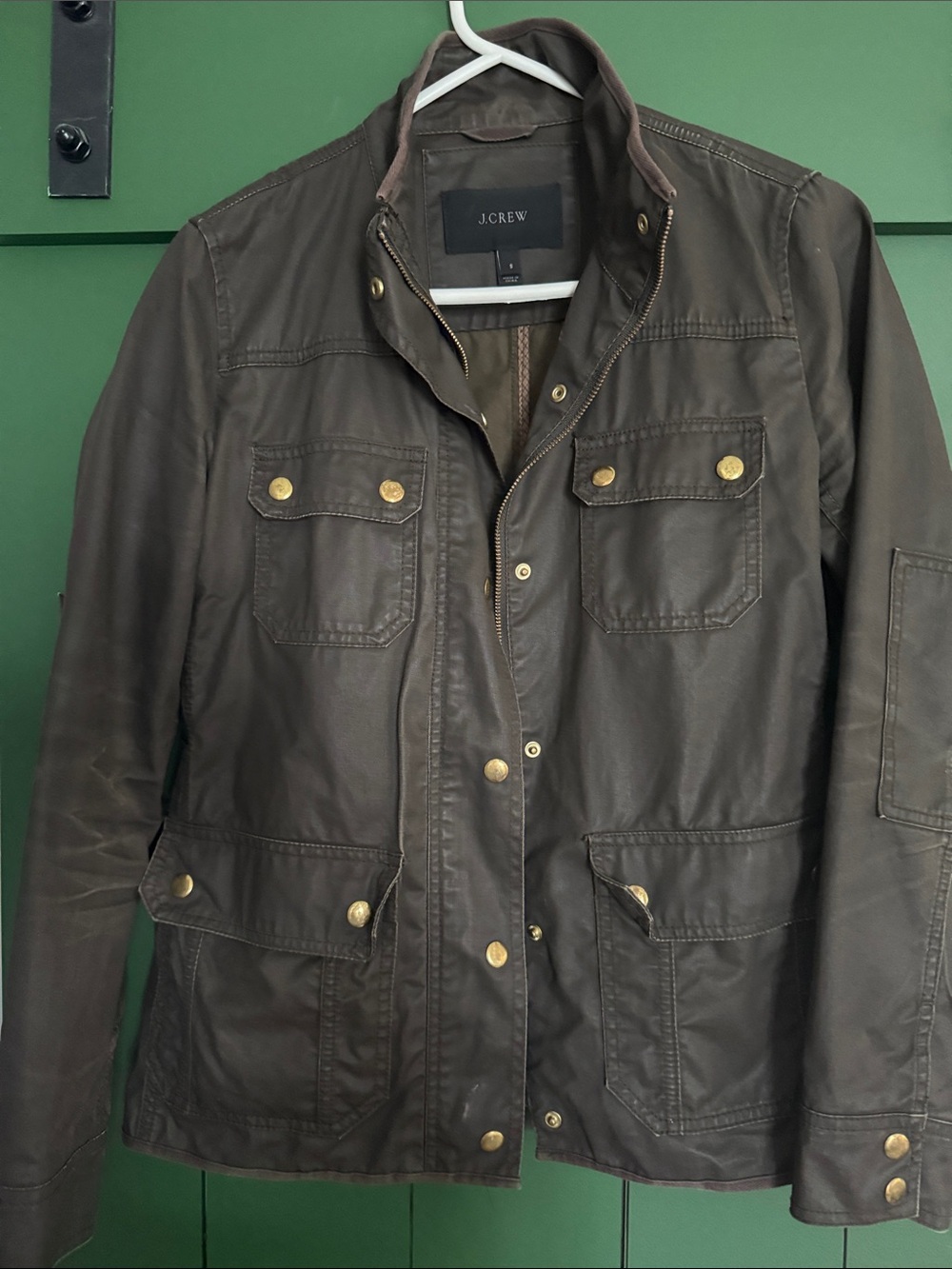 J. Crew olive Brown Utility Field Jacket with Brass Buttons